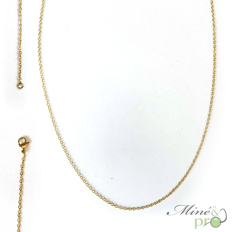 Chaine en acier inoxydable plaqué or 1.5mm - 45cm Chaine en acier inoxydable plaqué or 1.5mm - 45cm
