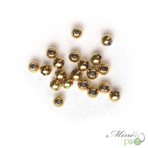 Boules en acier inoxydable 4mm plaqué or - lot de 10