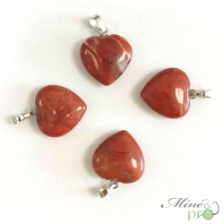 Jaspe rouge - pendentif en forme de coeur