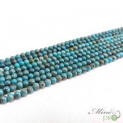 Turquoise véritable bleue en perles rondes 4mm - fil complet