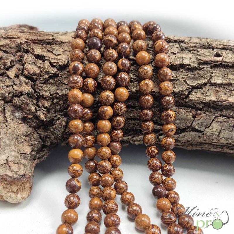 Jaspe Mariam en perles rondes 6mm - fil complet