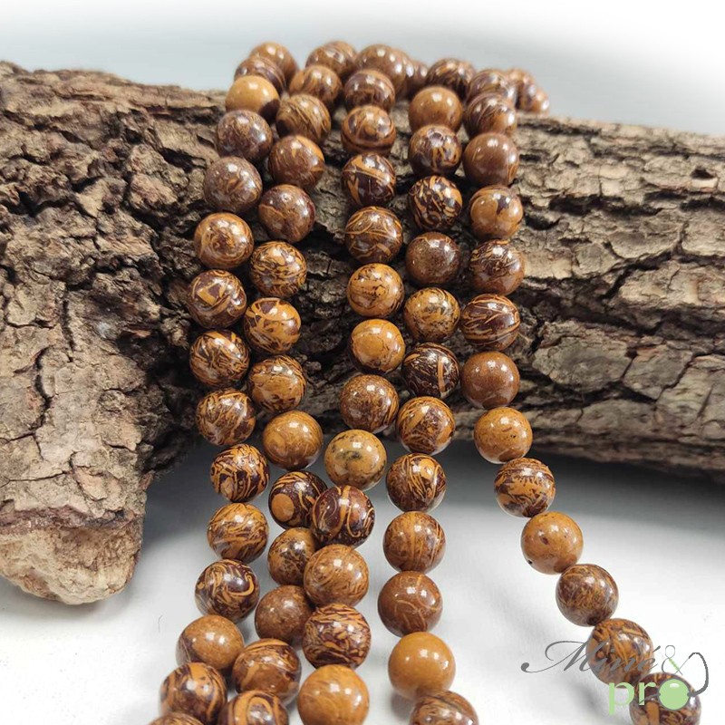 Jaspe Mariam en perles rondes 8mm - fil complet