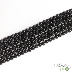 Obsidienne noire  A en perles rondes 6mm - fil complet