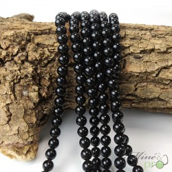 Obsidienne noire  A en perles rondes 6mm - fil complet