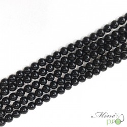 Obsidienne noire A en perles rondes 8mm - fil complet