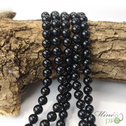 Obsidienne noire A en perles rondes 8mm - fil complet