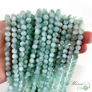 Angelite verte A en perles rondes 6mm - fil complet