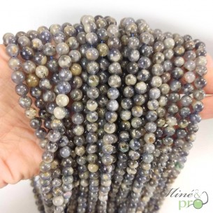 Iolite en perles rondes 6mm - fil complet