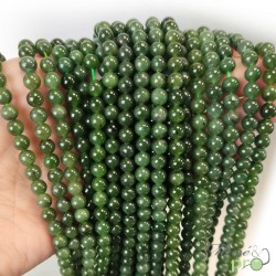 Jade nephrite en perles rondes 6mm - fil complet