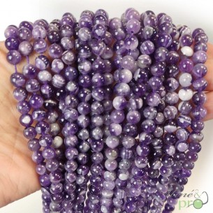 Améthyste chevron en perles rondes 6mm - fil complet