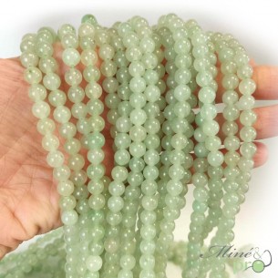 Aventurine verte AB en perles rondes 6mm - fil complet