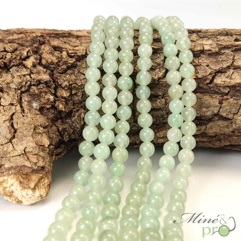 Aventurine verte AB en perles rondes 6mm - fil complet Aventurine verte AB en perles rondes 6mm - fil complet