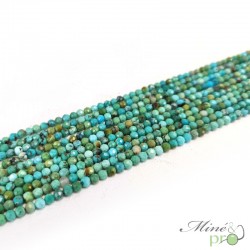 Turquoise véritable bleue A en perles facettées 3mm - fil complet