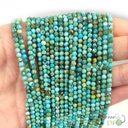 Turquoise véritable bleue A en perles facettées 3mm - fil complet
