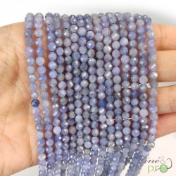 Tanzanite en perles facettées 4mm - fil complet