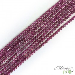 Rubis en perles facettées 4mm - fil complet
