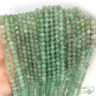 Aventurine verte en perles facettées 4mm - fil complet