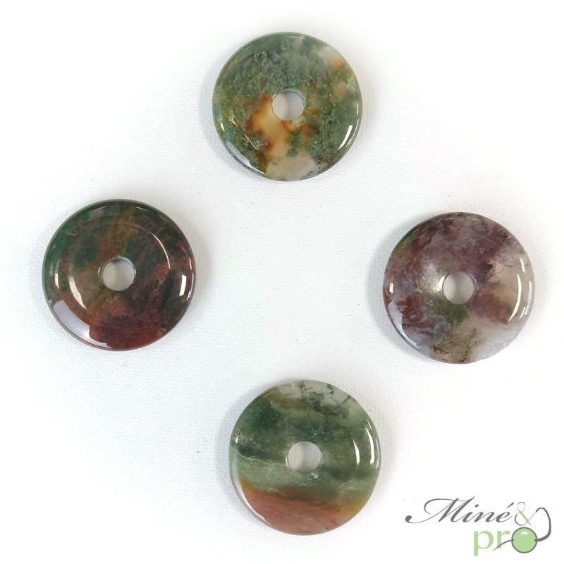 Agate mousse - donut 3cm - grossiste en pierres naturelles Agate mousse - donut 3cm - grossiste en pierres naturelles