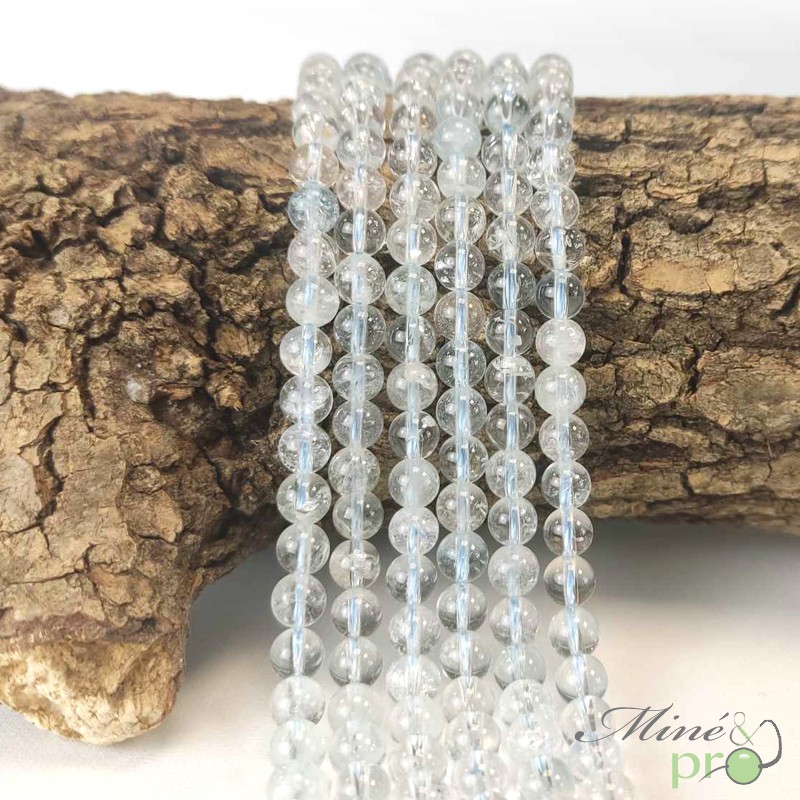 Topaze A en perles rondes 6mm - fil complet