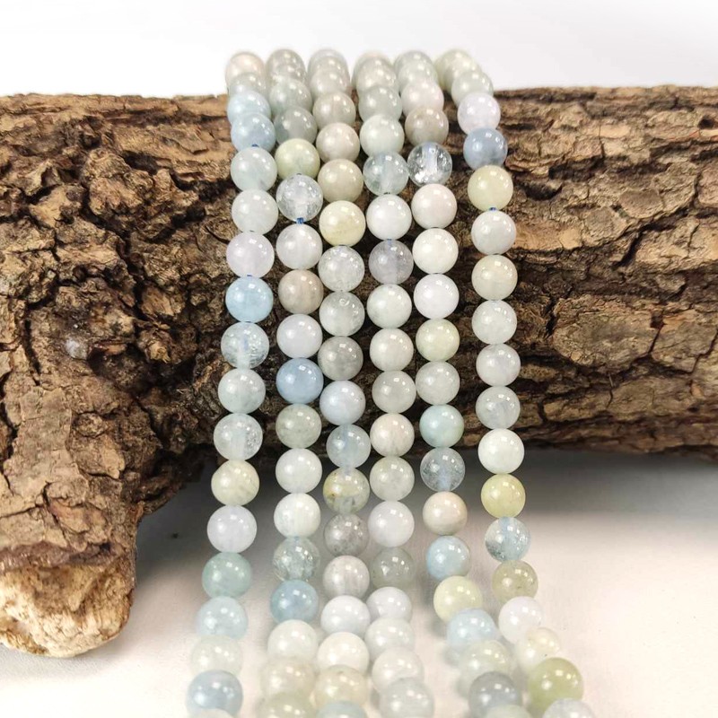 Aigue marine mixte en perles rondes 6mm - fil complet Aigue marine mixte en perles rondes 6mm - fil complet