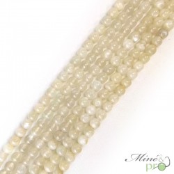 Pierre de lune blanche AB+ en perles rondes 6mm - fil complet - grossiste en perles Lithotherapie - Bouches du rhone