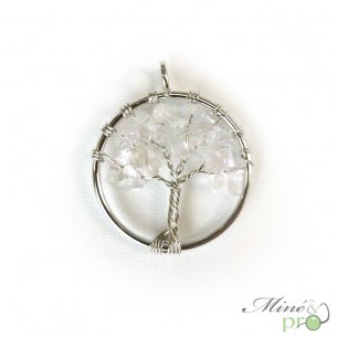 Pendentif arbre de vie en Cristal de roche - 3cm