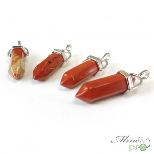 Jaspe rouge - pendentif pointe 3cm