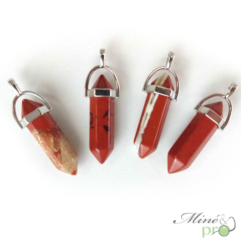 Jaspe rouge - pendentif pointe 3cm
