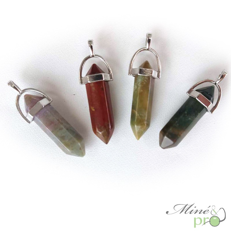 Agate mousse - pendentif pointe 3cm Agate mousse - pendentif pointe 3cm