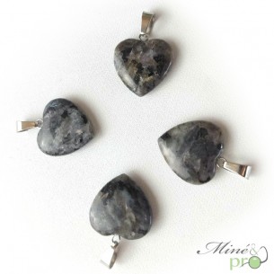 Larvikite - pendentif en forme de coeur 2cm