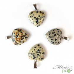 Jaspe dalmatien - pendentif en forme de coeur 2cm