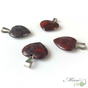Jaspe sanguin - pendentif en forme de coeur 2cm