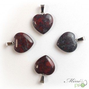 Jaspe sanguin - pendentif en forme de coeur 2cm