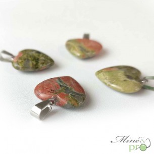 Unakite - pendentif en forme de coeur 2cm