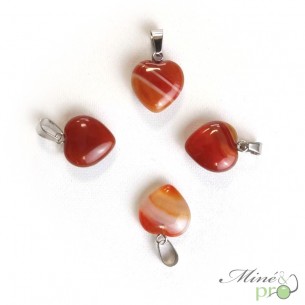 Cornaline - pendentif en forme de coeur 1,5cm