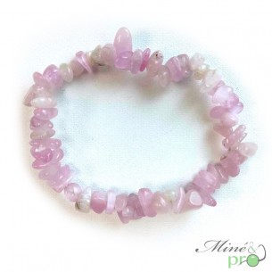 Bracelet chips en Kunzite A+