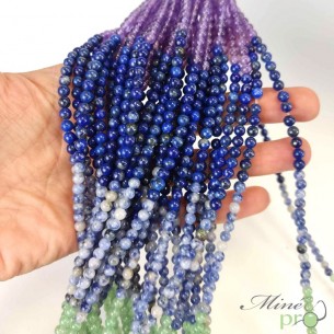 7 chakras en perles rondes 4mm - fil complet