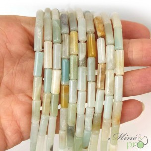 Amazonite en tube 13mm - fil complet