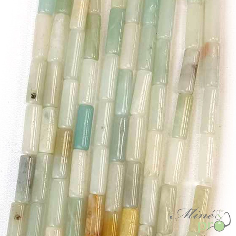 Amazonite en tube 13mm - fil complet Amazonite en tube 13mm - fil complet