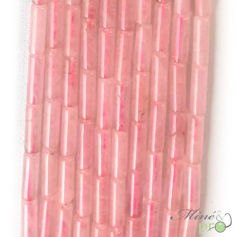 Quartz rose en tube 13mm - fil complet