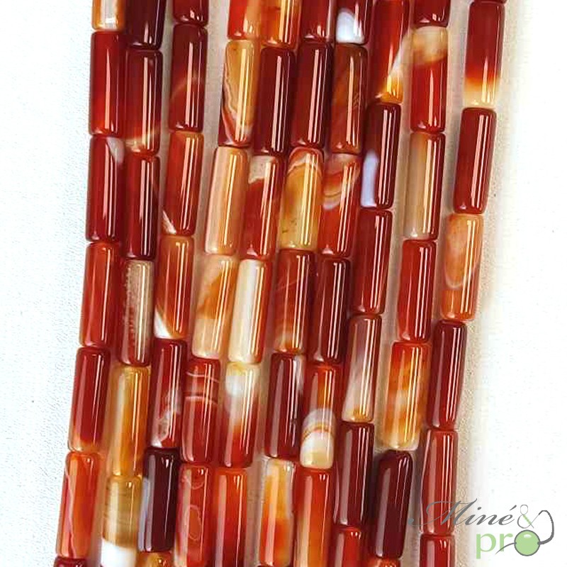 Cornaline en tube 13mm - fil complet