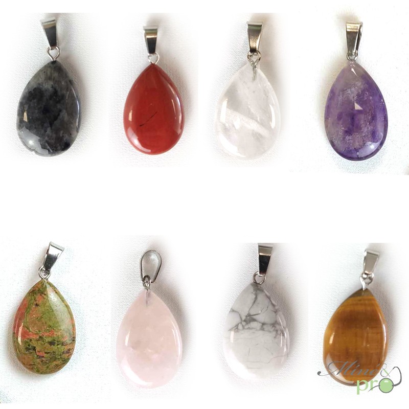 Pendentif en forme de goutte 2,4cm - pierre de choix
