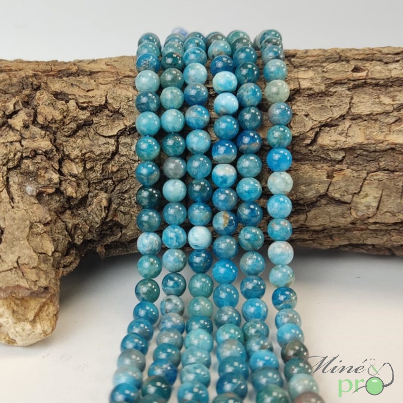 Apatite AB en perles rondes 6mm - fil complet