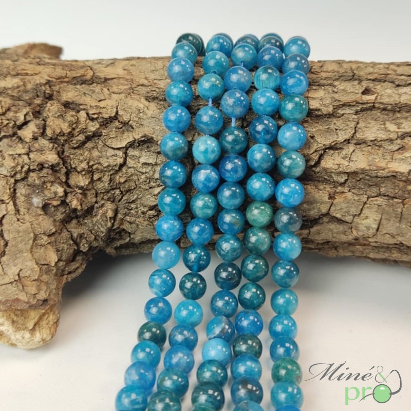 Apatite AA en perles rondes 8mm - fil complet Apatite AA en perles rondes 8mm - fil complet