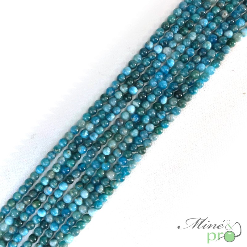 Apatite A en perles rondes 4mm - fil complet Apatite A en perles rondes 4mm - fil complet