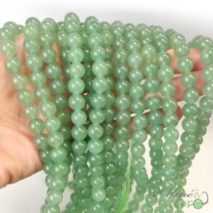 Aventurine verte naturelle en perles rondes 8mm - fil complet