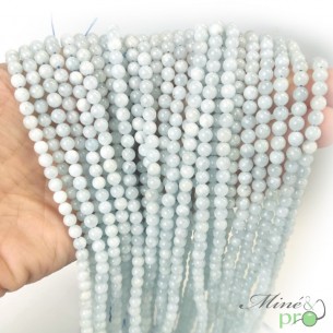 Aigue marine en perles rondes 4mm - fil complet
