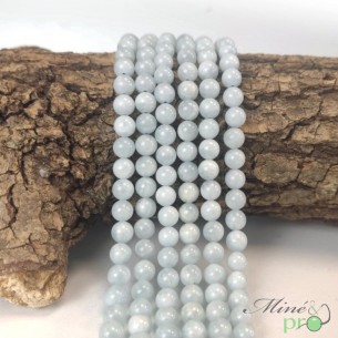 Aigue marine bleue A en perles rondes 6mm - fil complet