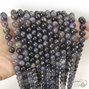 Iolite en perles rondes 8mm - fil complet