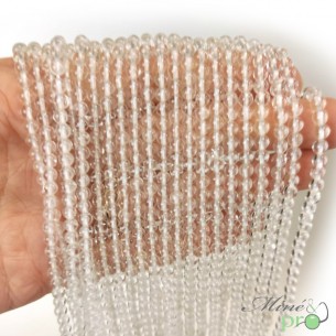 Cristal de roche A en perles rondes 4mm - fil complet